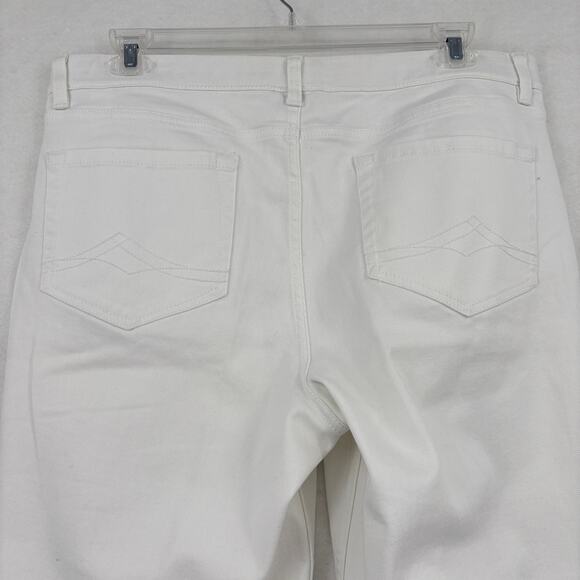 Denim & Co Jeans Size 16 Tall White How Slimming Stretch Denim Straight Leg - Picture 6 of 11